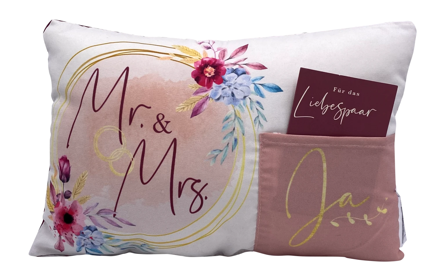 Hergo Geschenk-Kissen Mit Tasche 30x20cm - 1921 Mr. & Mrs.