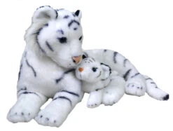 Wild Republic 19402 Weißer Tiger Mit Kind Ca 40 Cm Plüsch Mit Öko-Füllung