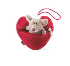 Nici 31350 Lovely Mouse Maus Im Herztäschchen Rot Ca 11cm Plüsch +Aufhängeband -Bester Spielzeug Geschäft 31350