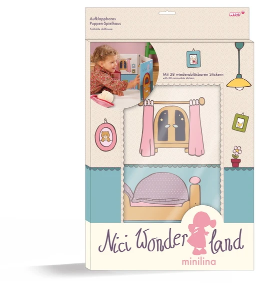 Nici 33238 Aufklappbares Puppen-Spielhaus Mit Stickern Wonderland MiniLina 3 Nici 33238 Aufklappbares Puppen-Spielhaus Mit Stickern Wonderland MiniLina