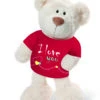 Nici 37756.1 Classic Bear Creme Mit Rotem T-Shirt "I Love You" 35cm Plüsch Schlenker -Bester Spielzeug Geschäft 37756 1