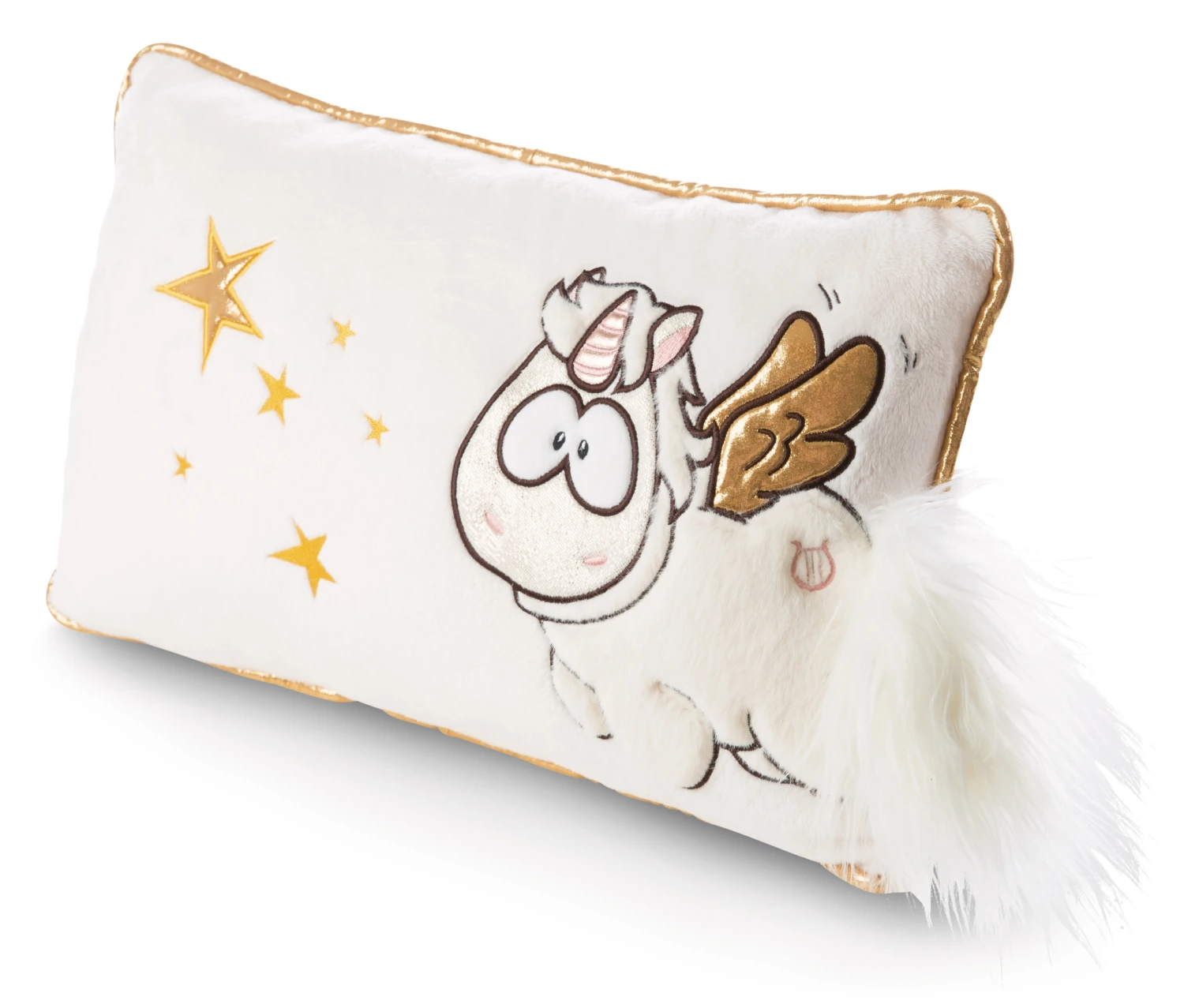 Nici 46556 Kissen Einhorn-Engel Angelia Rechteckig 43x25cm Plüsch Weiß-gold 3 Nici 46556 Kissen Einhorn-Engel Angelia Rechteckig 43x25cm Plüsch Weiß-gold – Bild 2