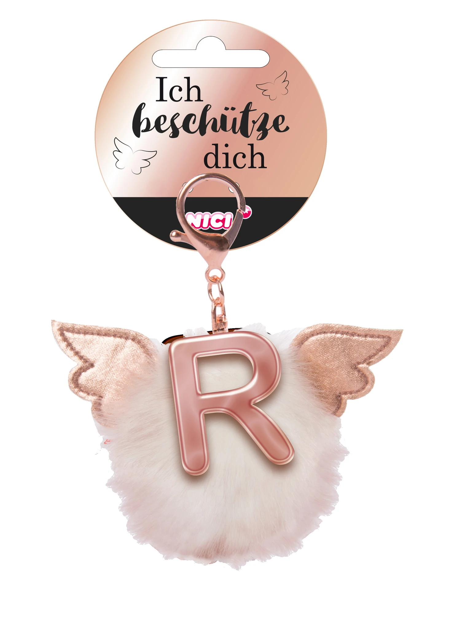 Nici 46986 Taschenanhänger Schutzbommel Mit Flügeln + Pompon Metallbuchstabe R 3 Nici 46986 Taschenanhänger Schutzbommel Mit Flügeln + Pompon Metallbuchstabe R