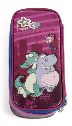Nici 47985 Stiftmäppchen Krokodil & Nilpferd 21x10x6cm Wild Friends GREEN -Bester Spielzeug Geschäft 47985 01 HA Frei 1163x2048