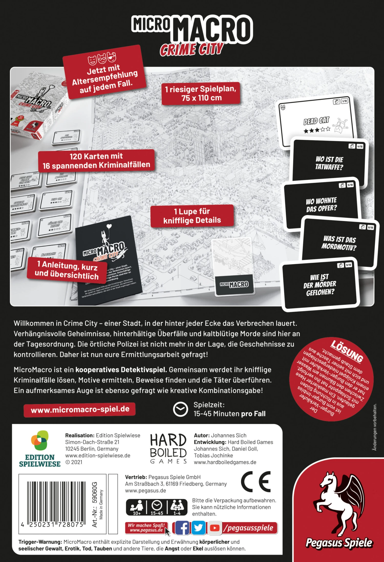 Pegasus MicroMacro: Crime City (Edition Spielwiese) - Spiel Es Jahres 2021 4 Pegasus MicroMacro: Crime City (Edition Spielwiese) - Spiel Es Jahres 2021 – Bild 2