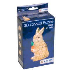 HCM Kinzel Crystal Puzzle 3D - Hase Mit Karotte 41 Teile Ca. 10cm 59178 -Bester Spielzeug Geschäft 59178 V 1