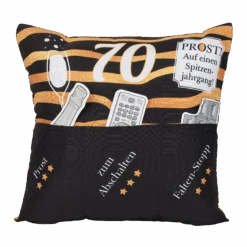 Hergo Sofahelden Kissen Mit Taschen 43x43cm - 70. Geburtstag 8778