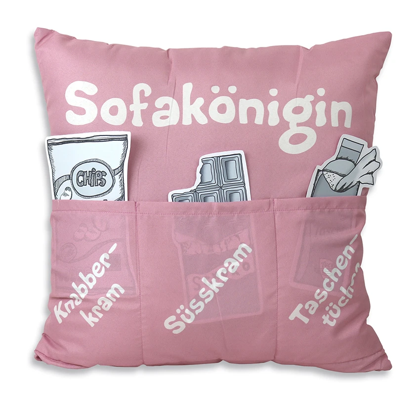 Hergo Sofahelden Kissen Mit Taschen 43x43cm - Sofakönigin 8804