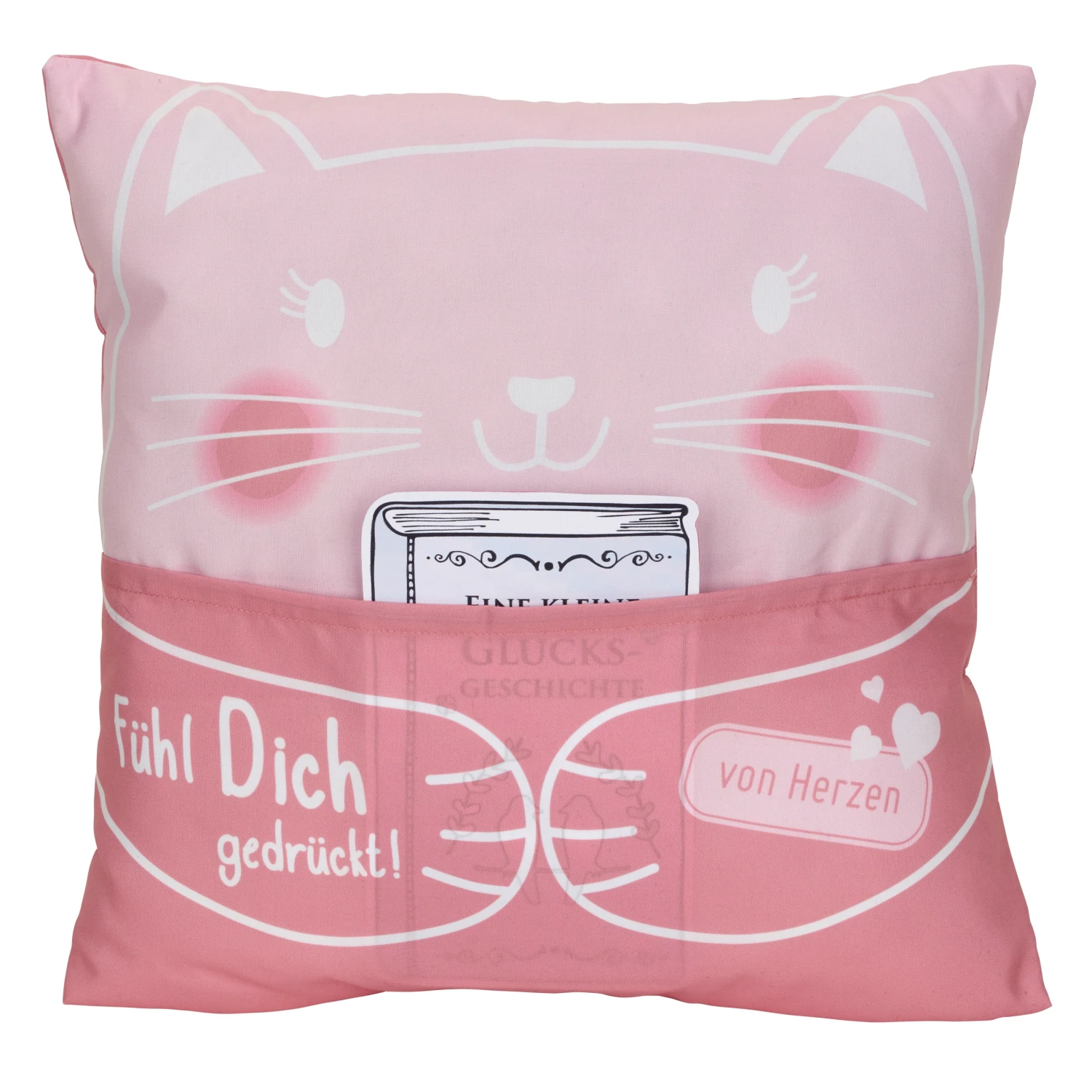 Hergo Sofahelden Kissen Mit Taschen 43x43cm - Kids Umarmung Katze 8955