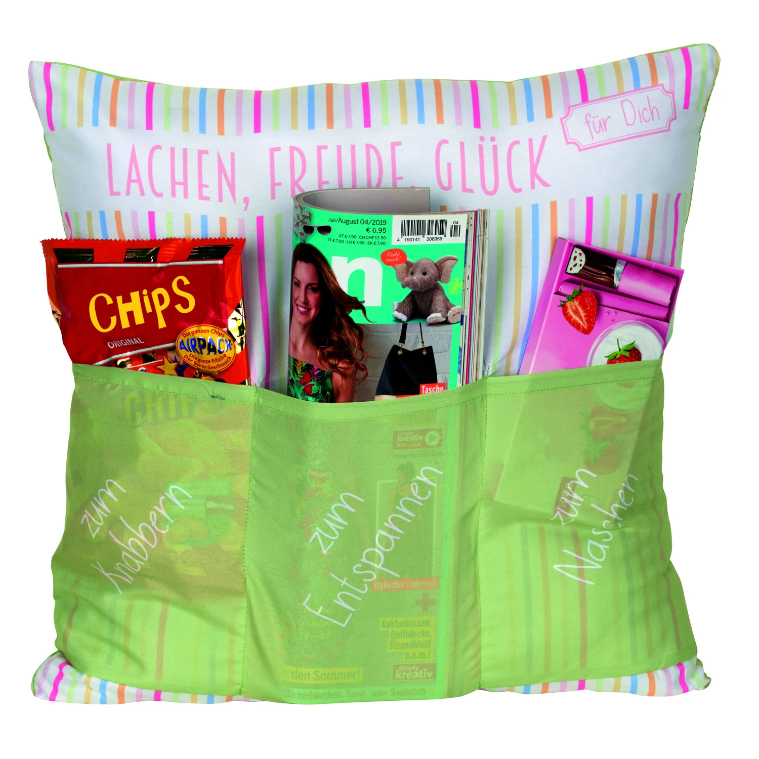 Hergo Sofahelden Kissen Mit Taschen 43x43cm - Lachen-Freude-Glück 8959 3 Hergo Sofahelden Kissen Mit Taschen 43x43cm - Lachen-Freude-Glück 8959