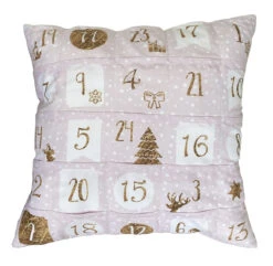 Hergo Sofahelden Adventskalender Kissen Mit Taschen 40x40cm - Rosa 8993