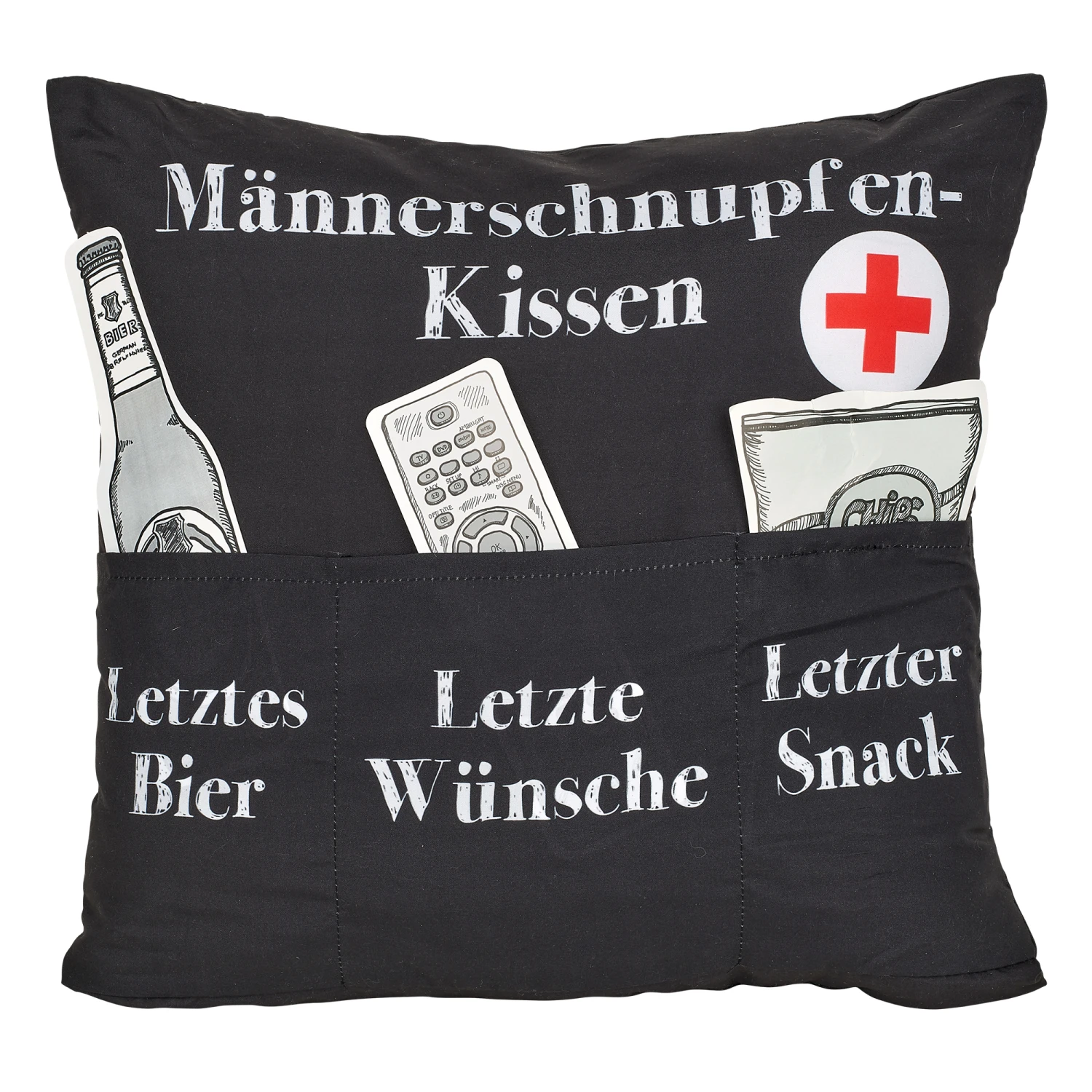 Hergo Sofahelden Kissen Mit Taschen 43x43cm - Männerschnupfen 9086