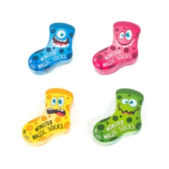 Trendhaus 953254 4er-SET LITTLE MONSTER Magic Socks Zaubersocken Bunt Onesize -Bester Spielzeug Geschäft 953254 d LITTLE MONSTER Magic Socks