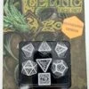 Celtic Dice Set Würfelset Rollenspielwürfel Weiß & Schwarz (7 Stück)